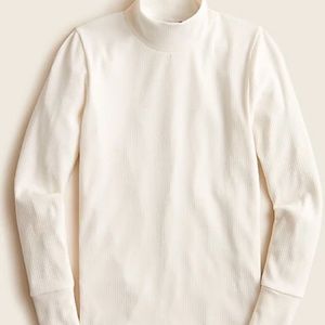 J Crew Ribbed stretch-cotton mockneck top